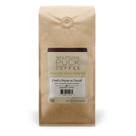 Wolfgang Puck Coffee Ground Coffee, Chef s Reserve Decaf, 1 Lb Bags, PK12 013662